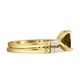 Art Deco 8mm Princess Cut Lab Created Black Opal Stackable Ring 925 Sterling Silver