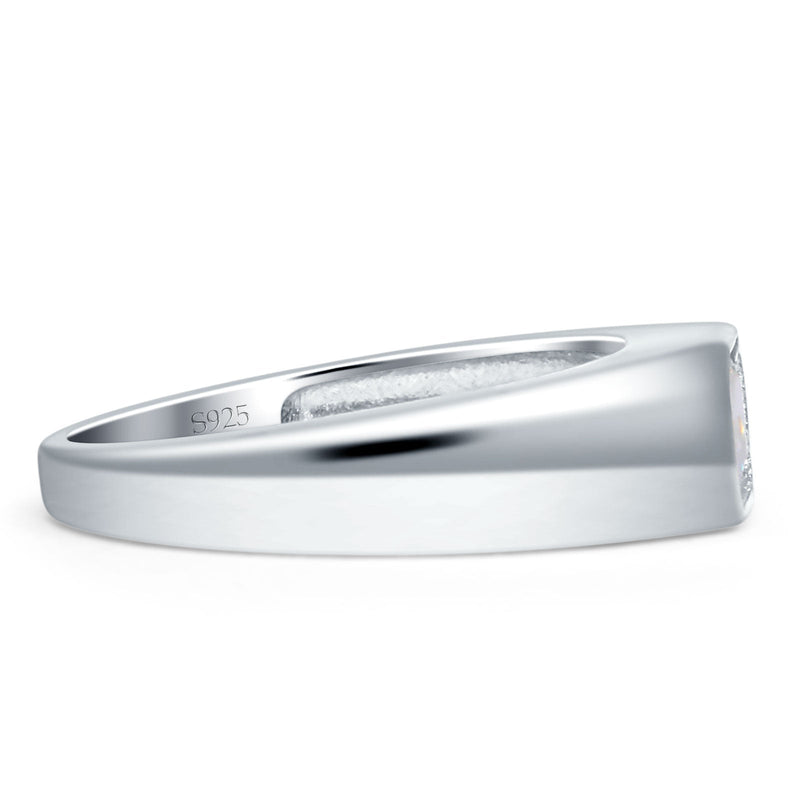 Radiant Cut 5.5mm Solitaire Cubic Zirconia Ring 925 Sterling Silver