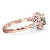 Vintage Style Round Natural Stone Flower Ring