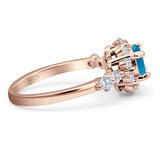 Vintage Style Round Natural Stone Flower Ring