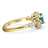 Vintage Style Round Natural Stone Flower Ring