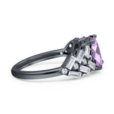 Oval Natural Stone Wedding Cocktail Ring