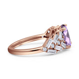 Oval Natural Stone Wedding Cocktail Ring
