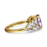Oval Natural Stone Wedding Cocktail Ring