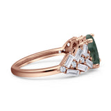 Oval Natural Stone Wedding Cocktail Ring