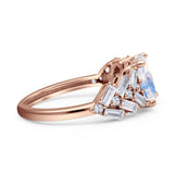 Oval Natural Stone Wedding Cocktail Ring