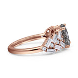 Oval Natural Stone Wedding Cocktail Ring