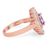 Floral Art Deco Halo Ring