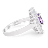 Floral Art Deco Halo Ring