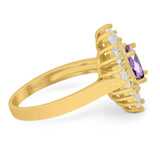 Floral Art Deco Halo Ring