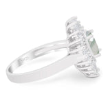 Floral Art Deco Halo Ring