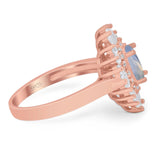 Floral Art Deco Halo Ring