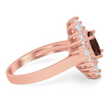 Floral Art Deco Halo Ring