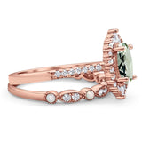 Art Deco Two Piece Oval Natural Stone Ring
