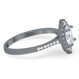 Art Deco Oval Natural Stone Wedding Ring