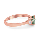 Pear Teardrop Natural Stone Trio Ring