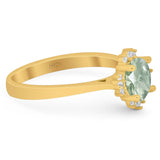 Art Deco Round Natural Stone Floral Ring
