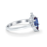 Pear Teardrop Natural Stone Floral Ring