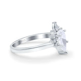 Pear Teardrop Natural Stone Floral Ring