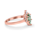Pear Teardrop Natural Stone Floral Ring
