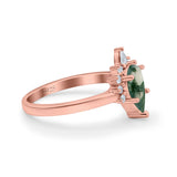 Pear Teardrop Natural Stone Floral Ring