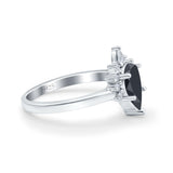Pear Teardrop Natural Stone Floral Ring