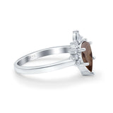 Pear Teardrop Natural Stone Floral Ring