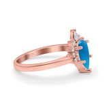 Pear Teardrop Natural Stone Floral Ring