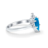 Pear Teardrop Natural Stone Floral Ring