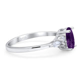 Oval Natural Stone Art Deco Ring