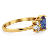 Art Deco Pear Teardrop Natural Stone Ring