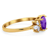 Art Deco Pear Teardrop Natural Stone Ring