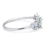 Art Deco Oval Natural Stone Wedding Ring