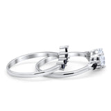 Two Piece Round Natural Stone Chevron Ring