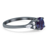 Art Deco Round Natural Stone Wedding Ring
