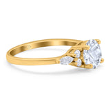Art Deco Round Natural Stone Wedding Ring