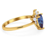 Pear Teardrop Natural Stone Wedding Ring