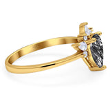 Pear Teardrop Natural Stone Wedding Ring