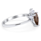 Pear Teardrop Natural Stone Wedding Ring