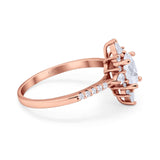 Oval Natural Stone Floral  Ring