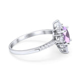 Oval Natural Stone Floral  Ring