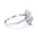 Oval Natural Stone Floral  Ring