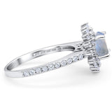Art Deco Round Natural Stone Floral Ring