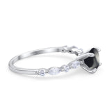 Petite Dainty Round Natural Stone Ring
