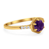 Minimalist Round Natural Stone Ring