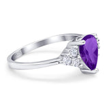Pear Teardrop Natural Stone Wedding Ring