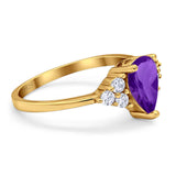 Pear Teardrop Natural Stone Wedding Ring