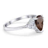Pear Teardrop Natural Stone Wedding Ring