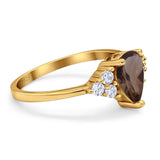 Pear Teardrop Natural Stone Wedding Ring