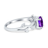 Infinity Oval Natural Stone Solitaire Ring